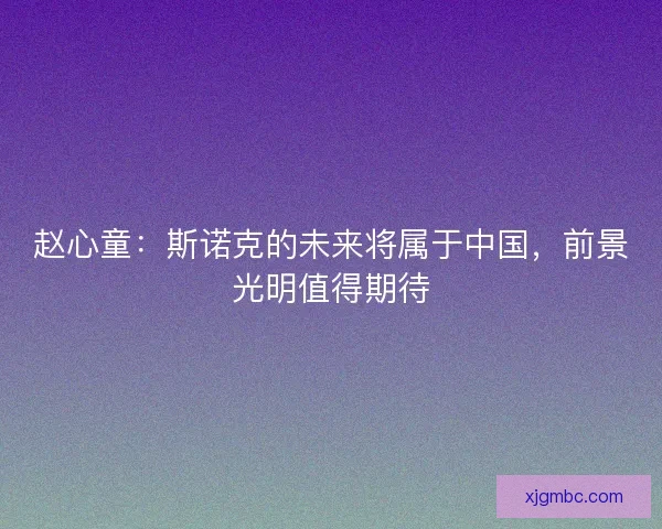 赵心童：斯诺克的未来将属于中国，前景光明值得期待