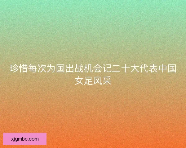 珍惜每次为国出战机会记二十大代表中国女足风采