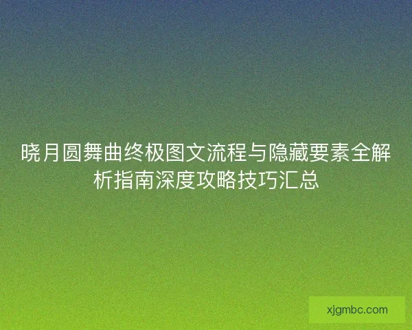 晓月圆舞曲终极图文流程与隐藏要素全解析指南深度攻略技巧汇总